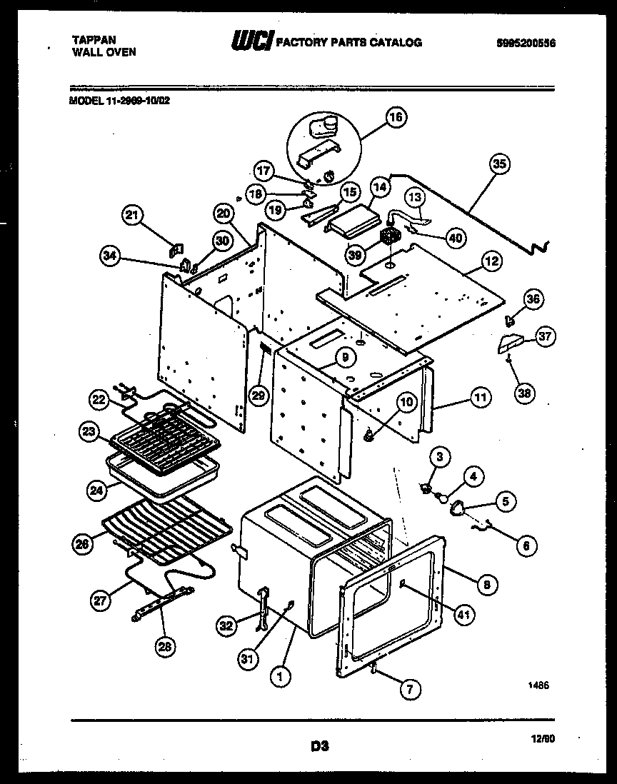 Tappan 11-2969-00-02 body parts diagram