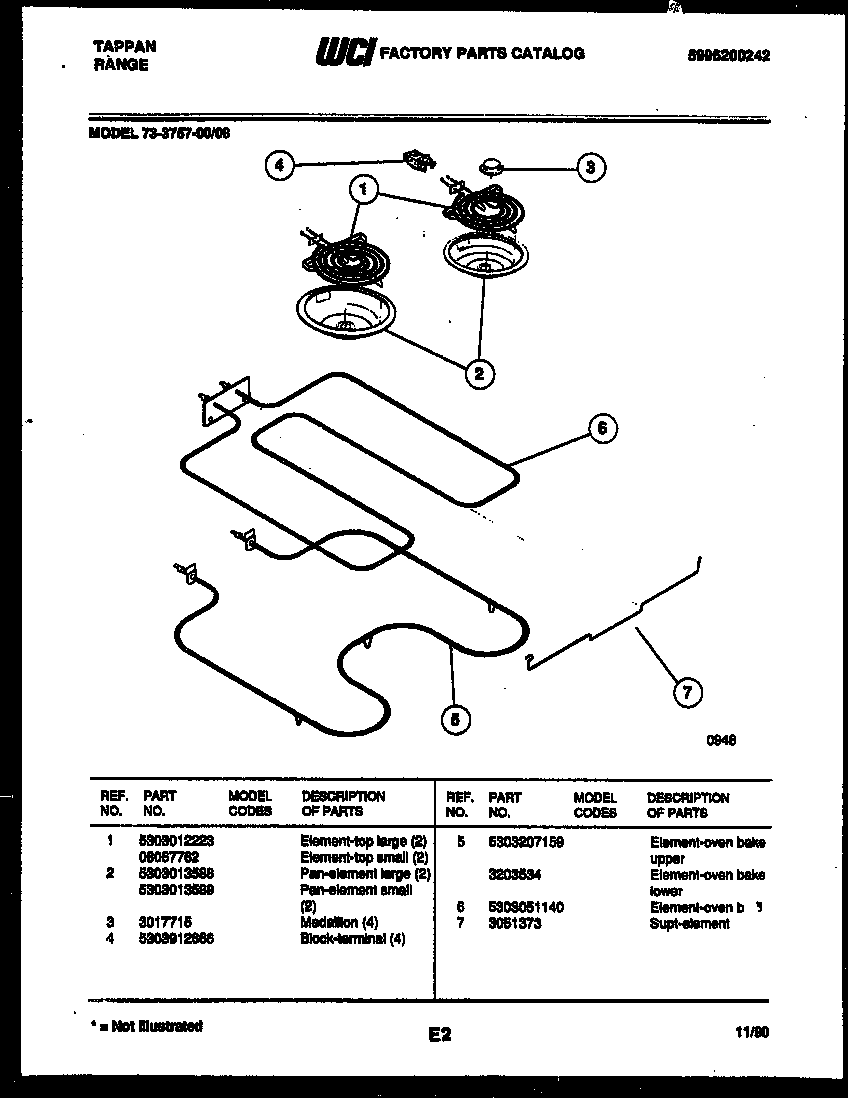 Tappan 73-3757-00-08 broiler parts diagram