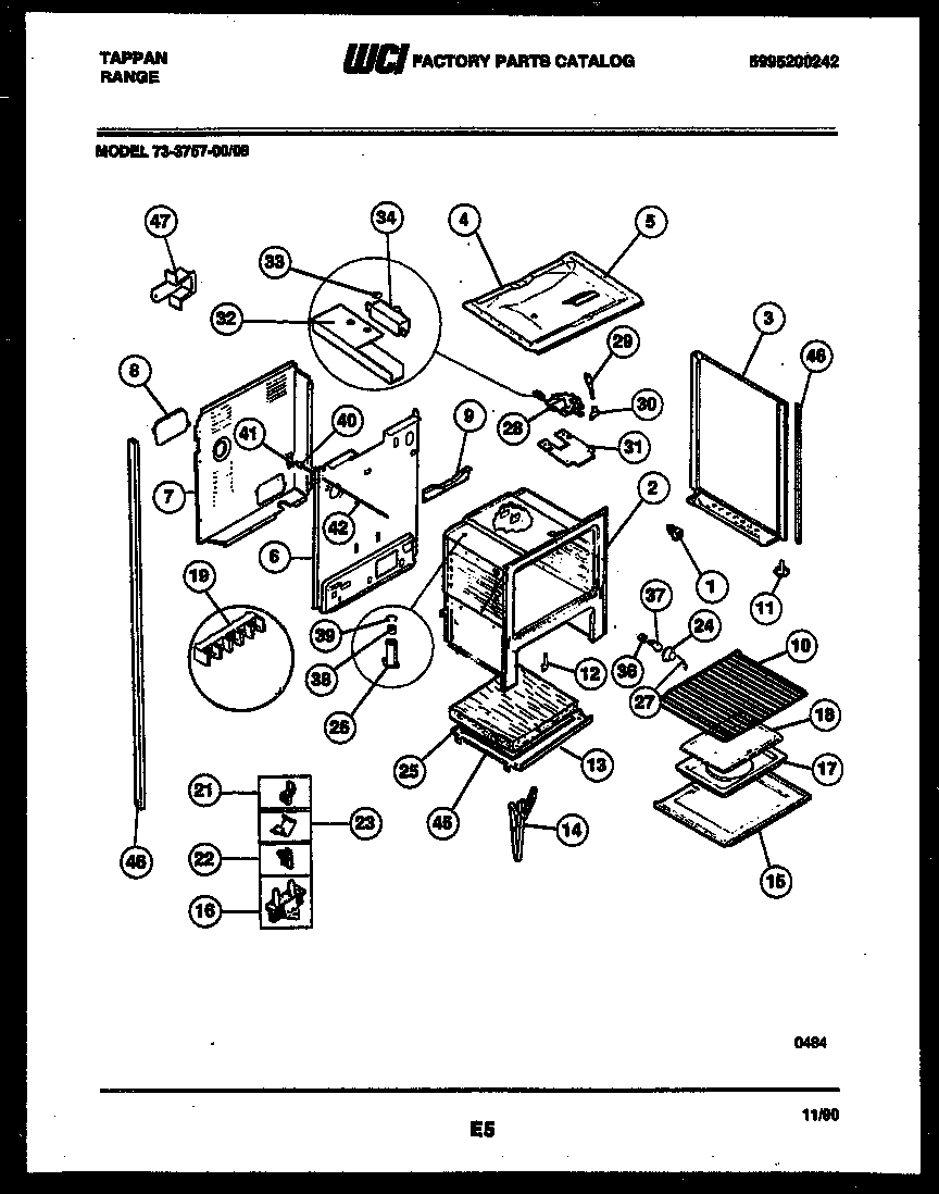 Tappan 73-3757-00-08 lower body parts diagram