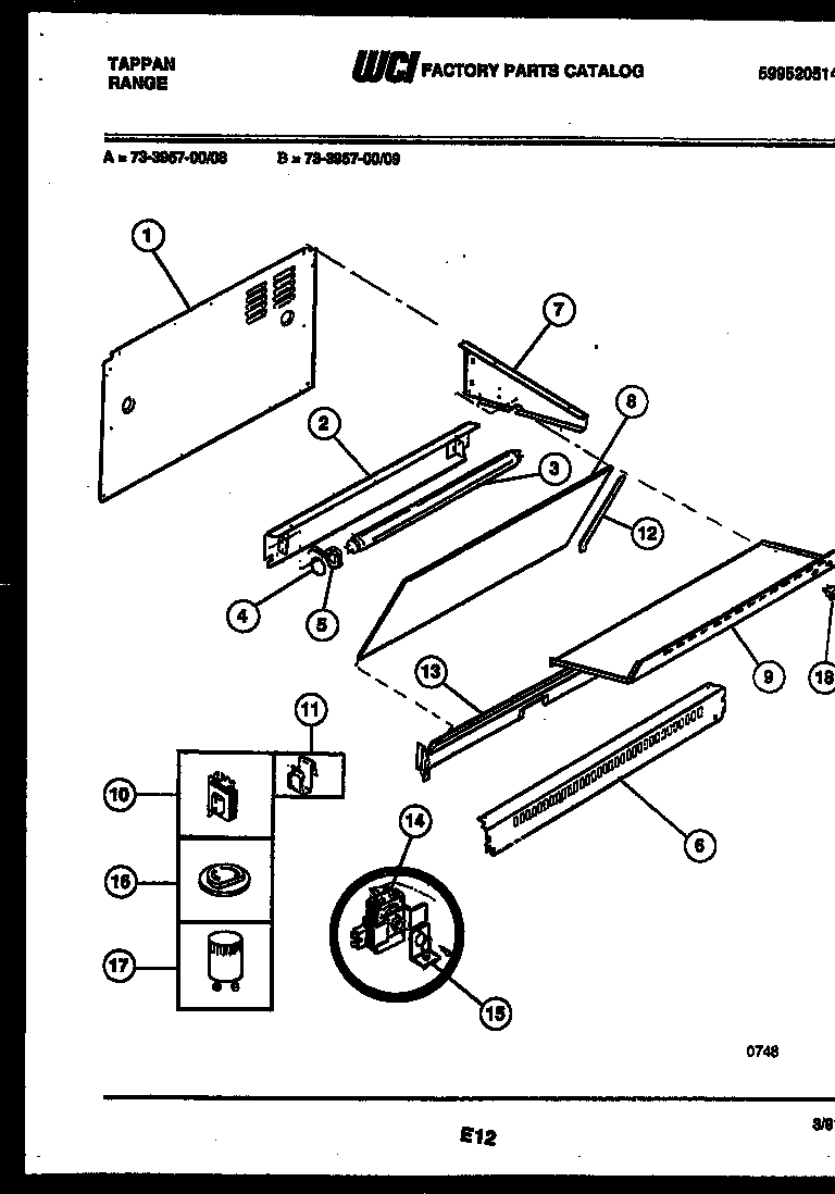 Tappan 73-3957-23-09 splasher control diagram