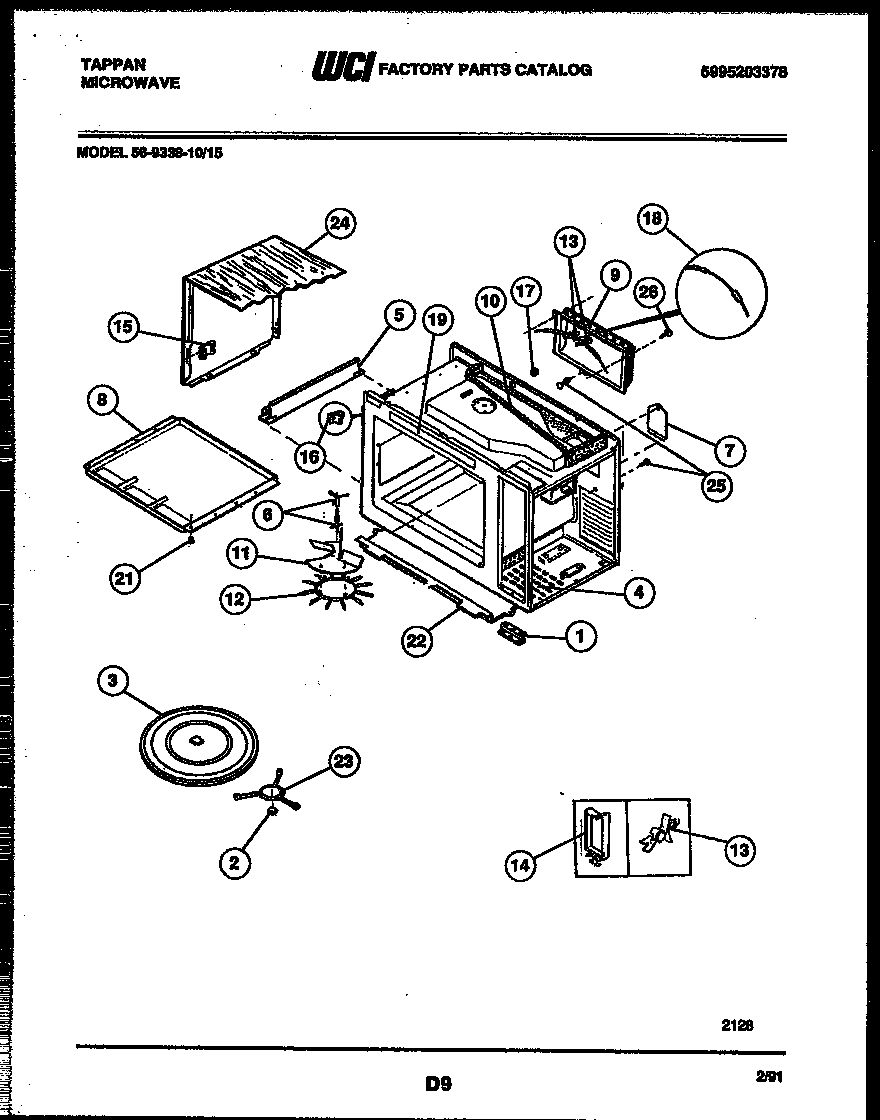 Tappan 56-9338-10-15 wrapper and body parts diagram