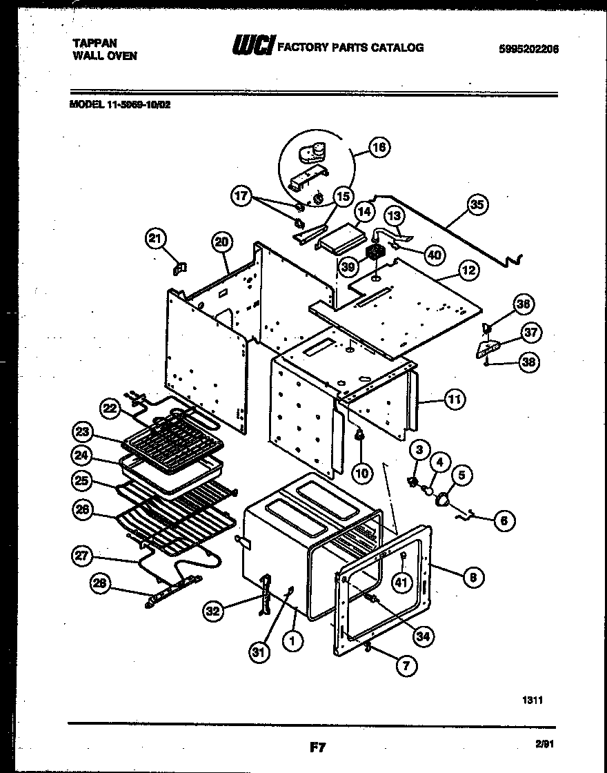 Tappan 11-5969-00-02 body parts diagram