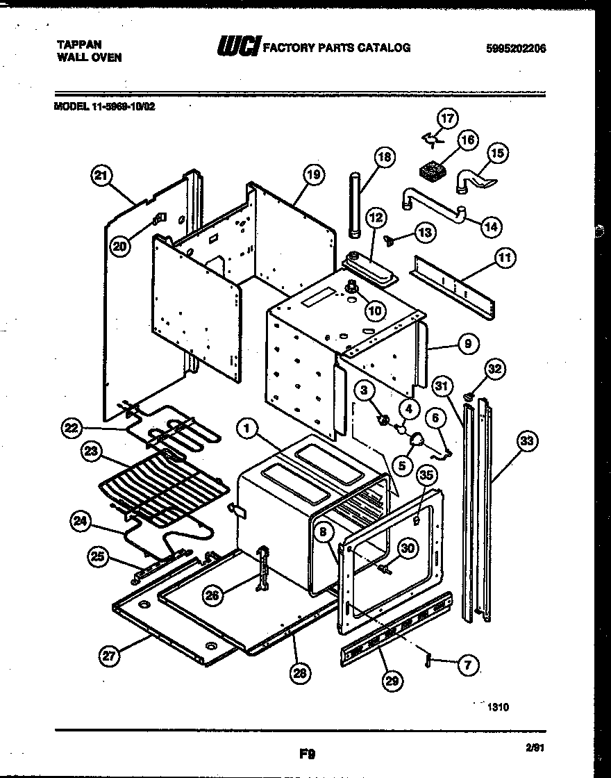 Tappan 11-5969-00-02 body parts diagram