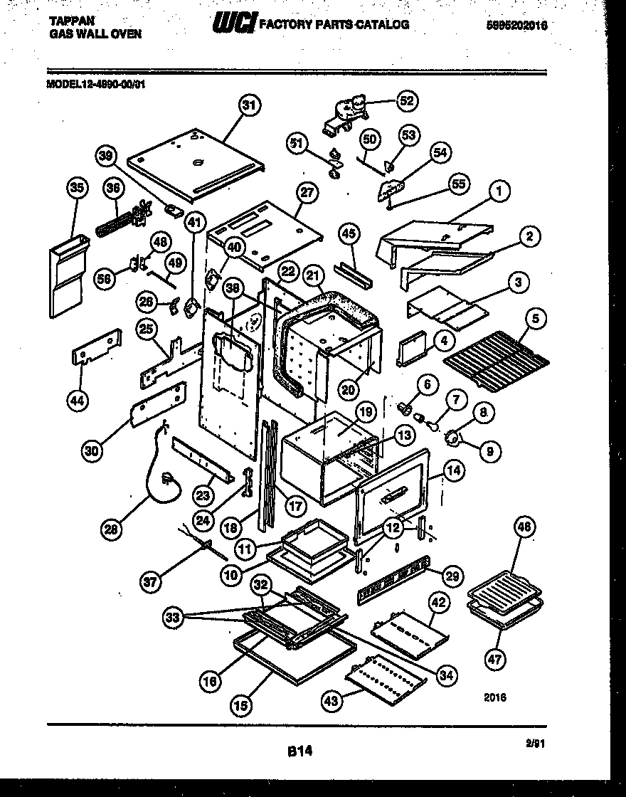 Tappan 12-4990-00-01 body parts diagram