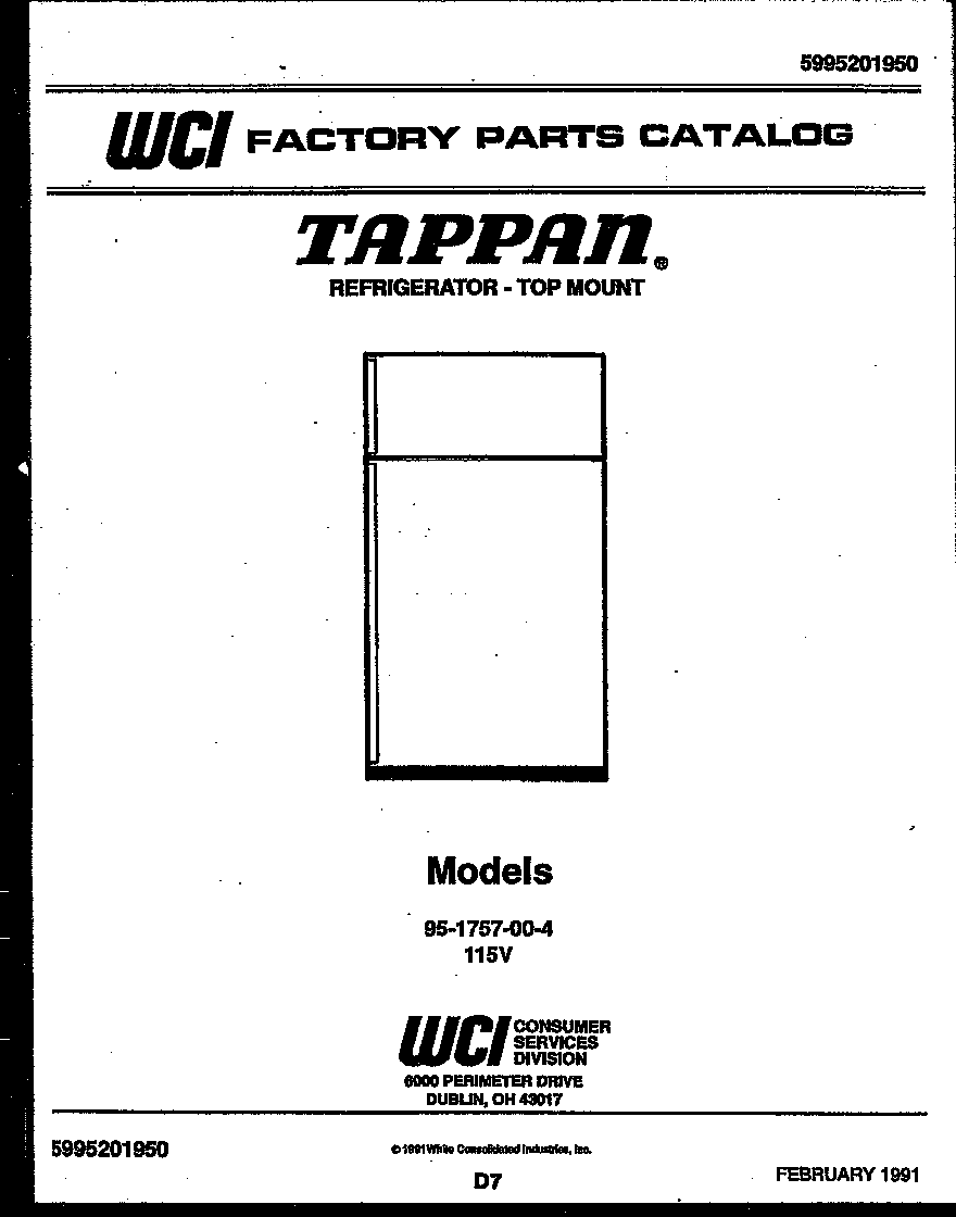 Tappan 95-1757-23-04 cover diagram