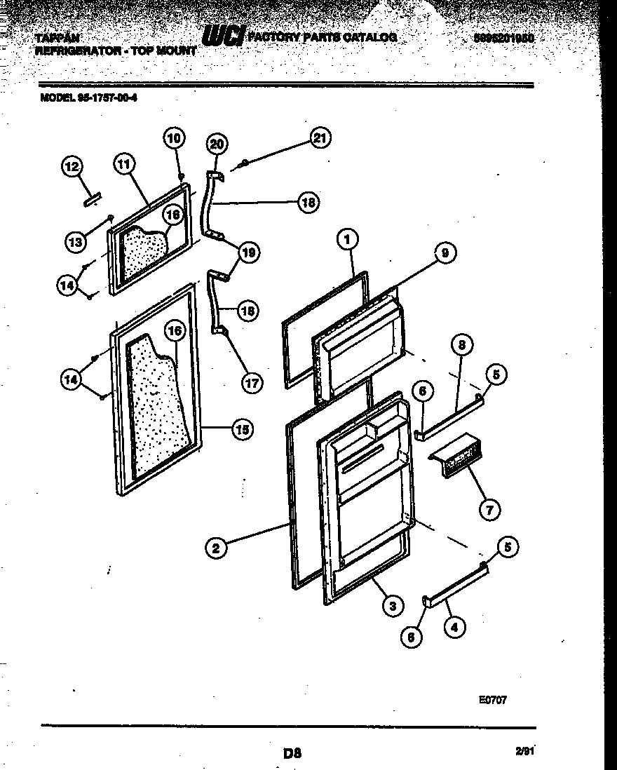 Tappan 95-1757-23-04 door parts diagram