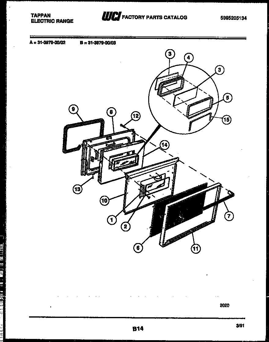 Tappan 31-3979-00-02 door parts diagram