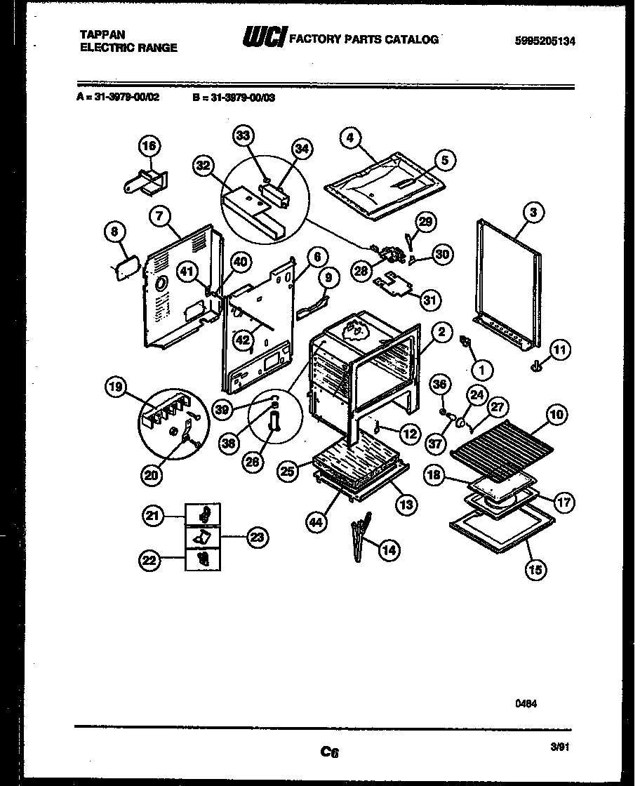 Tappan 31-3979-00-02 body parts diagram