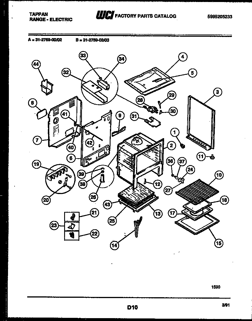 Tappan 31-2759-00-03 body parts diagram
