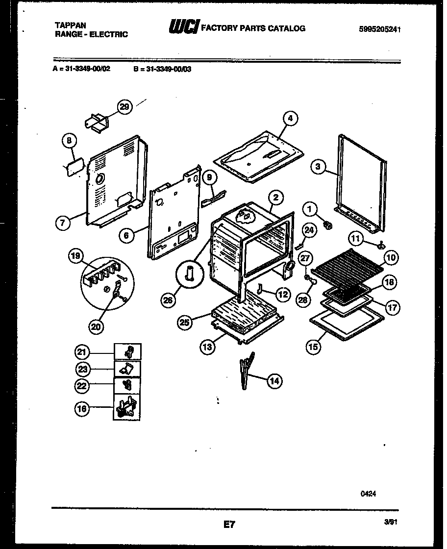 Tappan 31-3349-00-03 body parts diagram