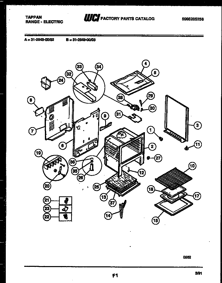 Tappan 31-2649-00-02 body parts diagram