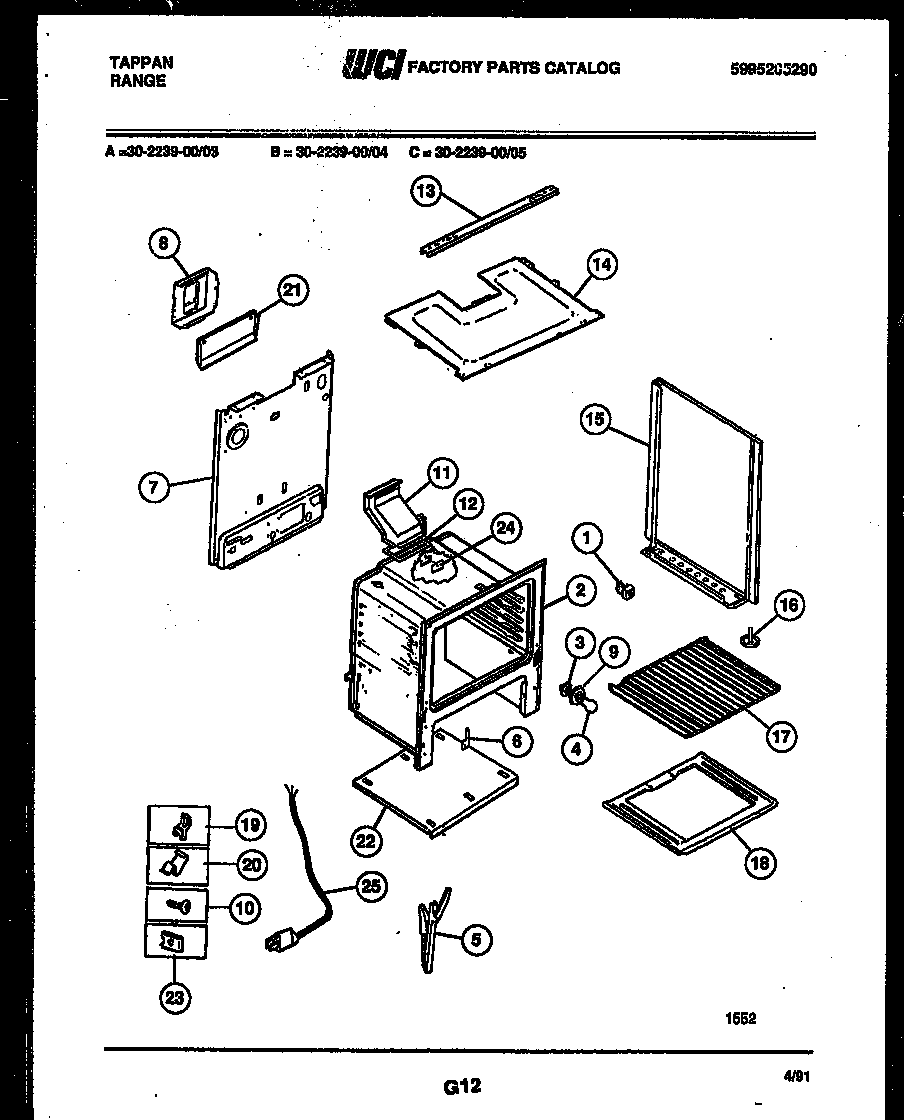 Tappan 30-2239-23-04 body parts diagram