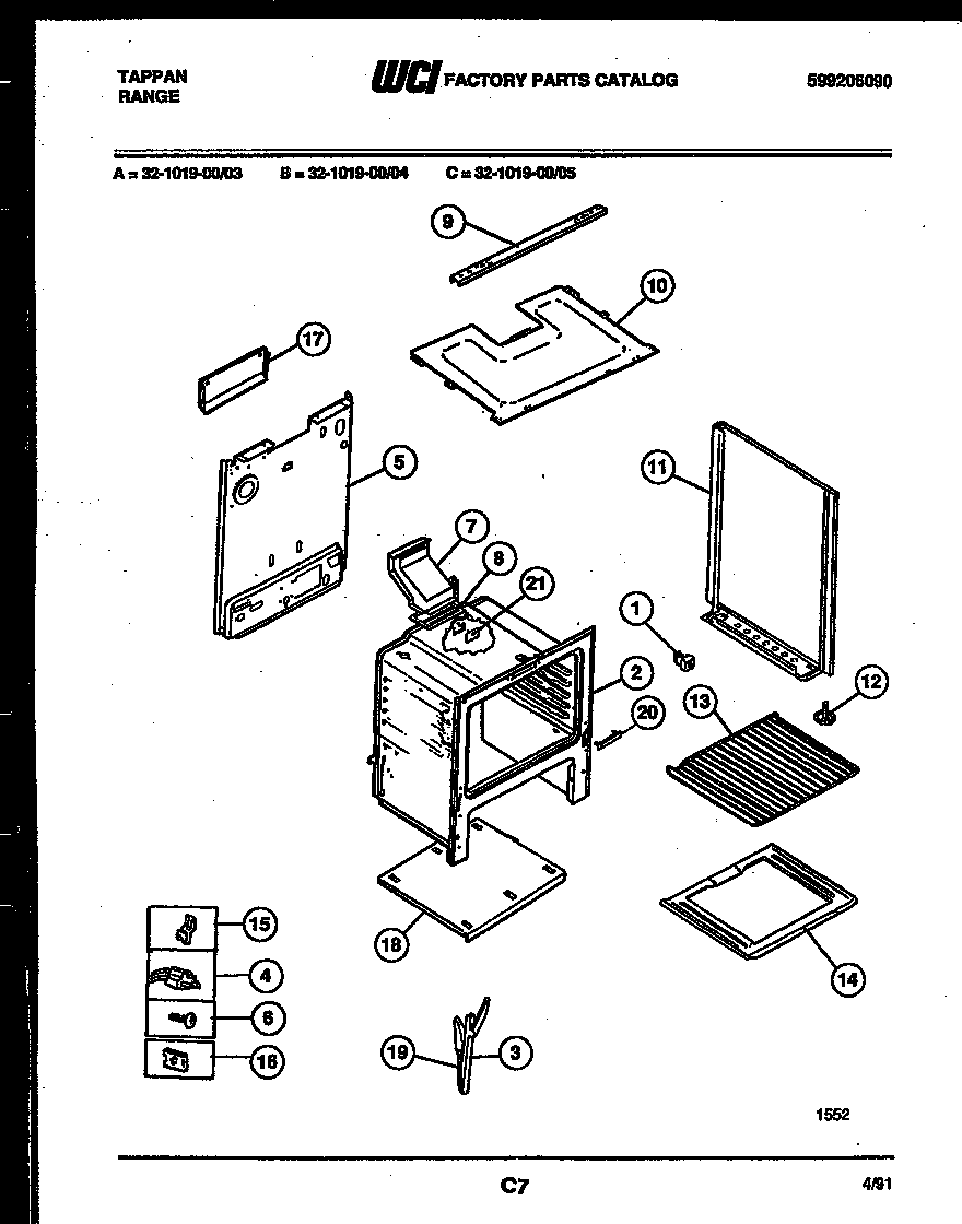 Tappan 32-1019-00-03 body parts diagram