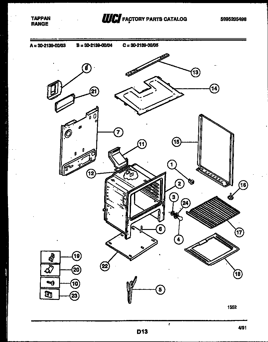 Tappan 30-2139-00-04 body parts diagram