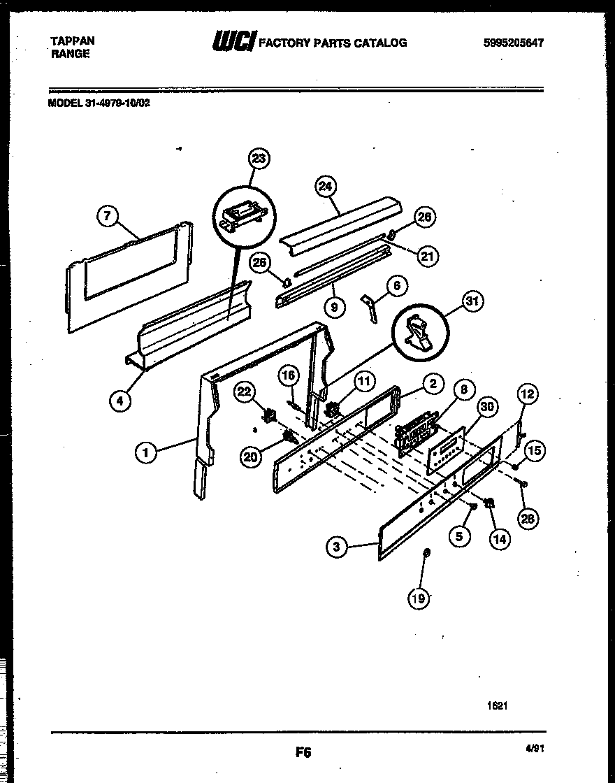 Tappan 31-4979-00-02 backguard diagram