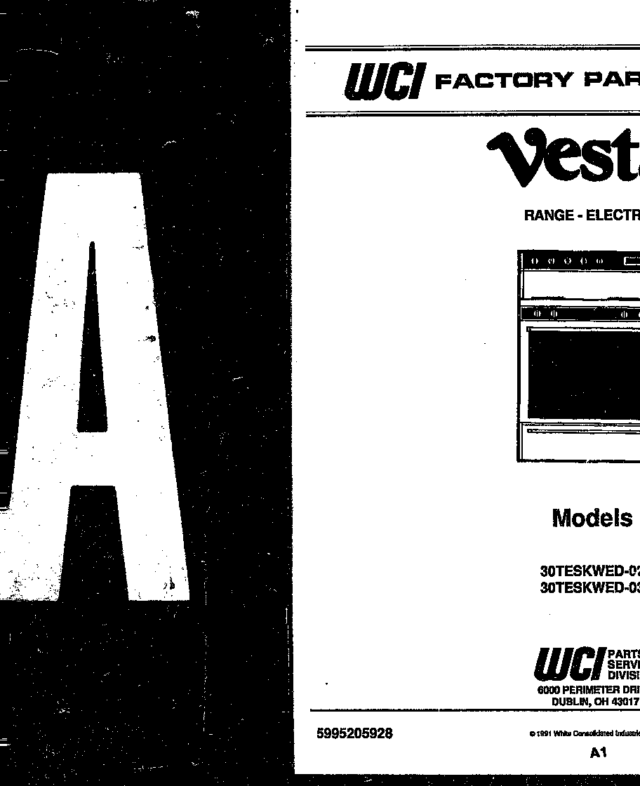 Tappan 30TESKWED2 cover page diagram