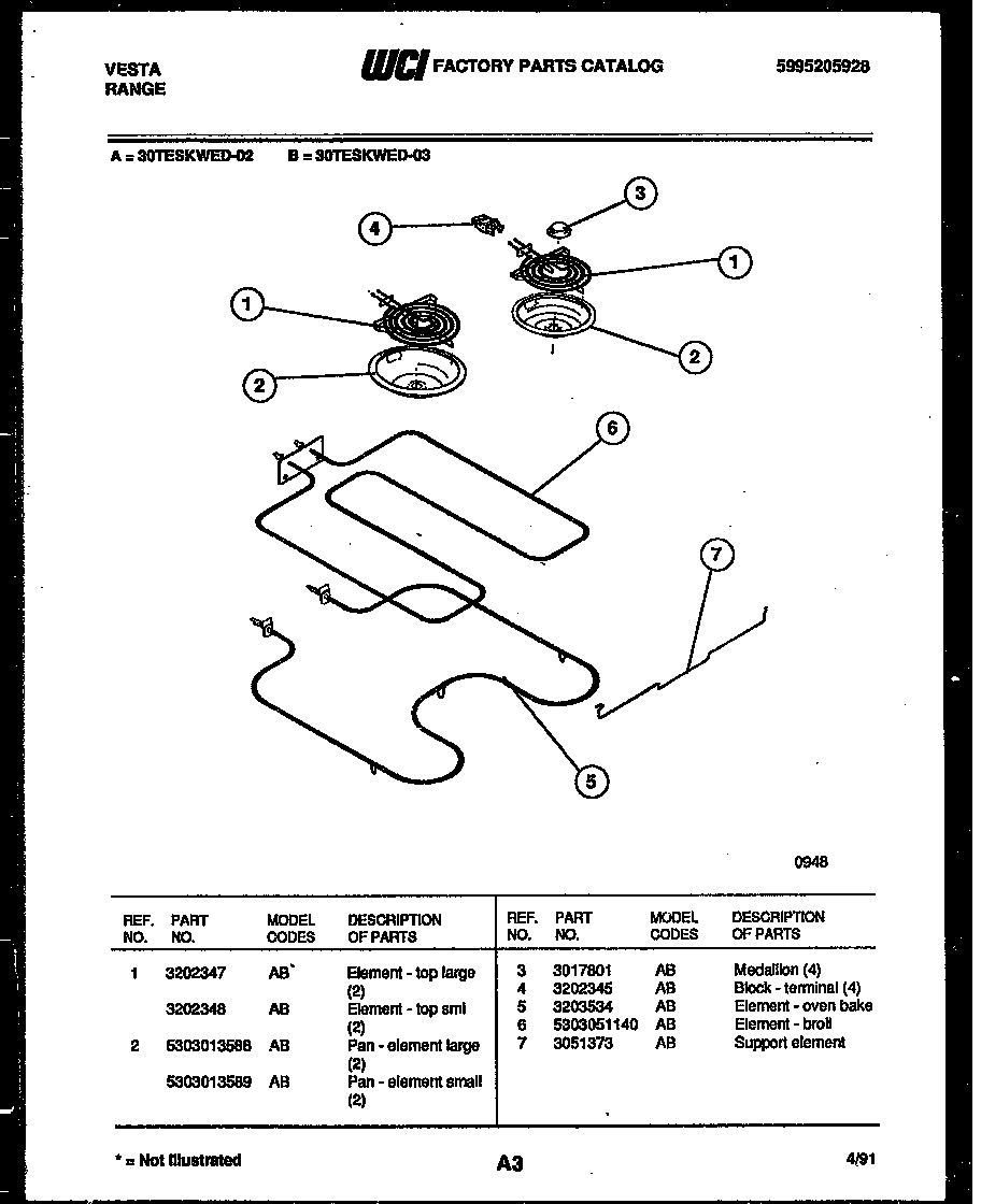 Tappan 30TESKWED2 broiler parts diagram