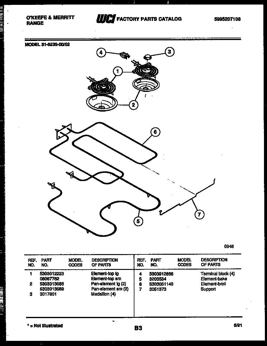 Tappan 31-6239-23-02 broiler parts diagram