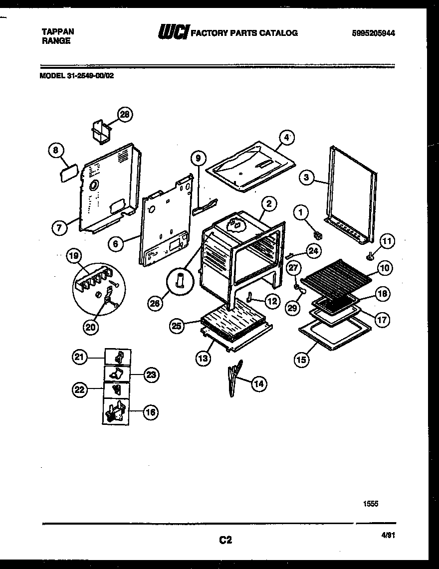 Tappan 31-2549-00-02 body parts diagram