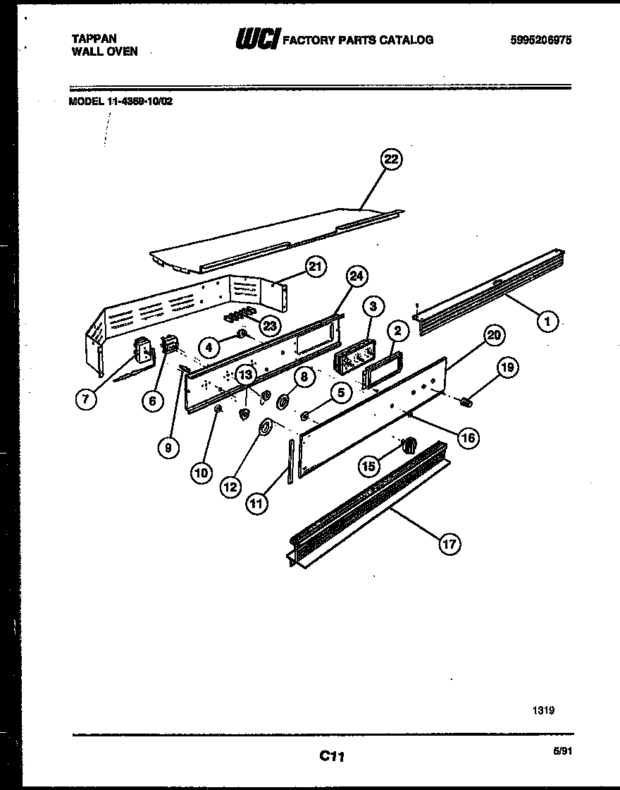 Tappan 11-4369-00-02 control panel diagram