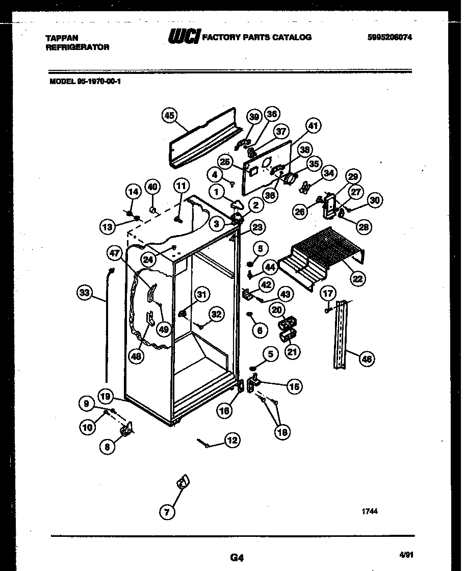 Tappan 49-2848-23-03 door parts diagram