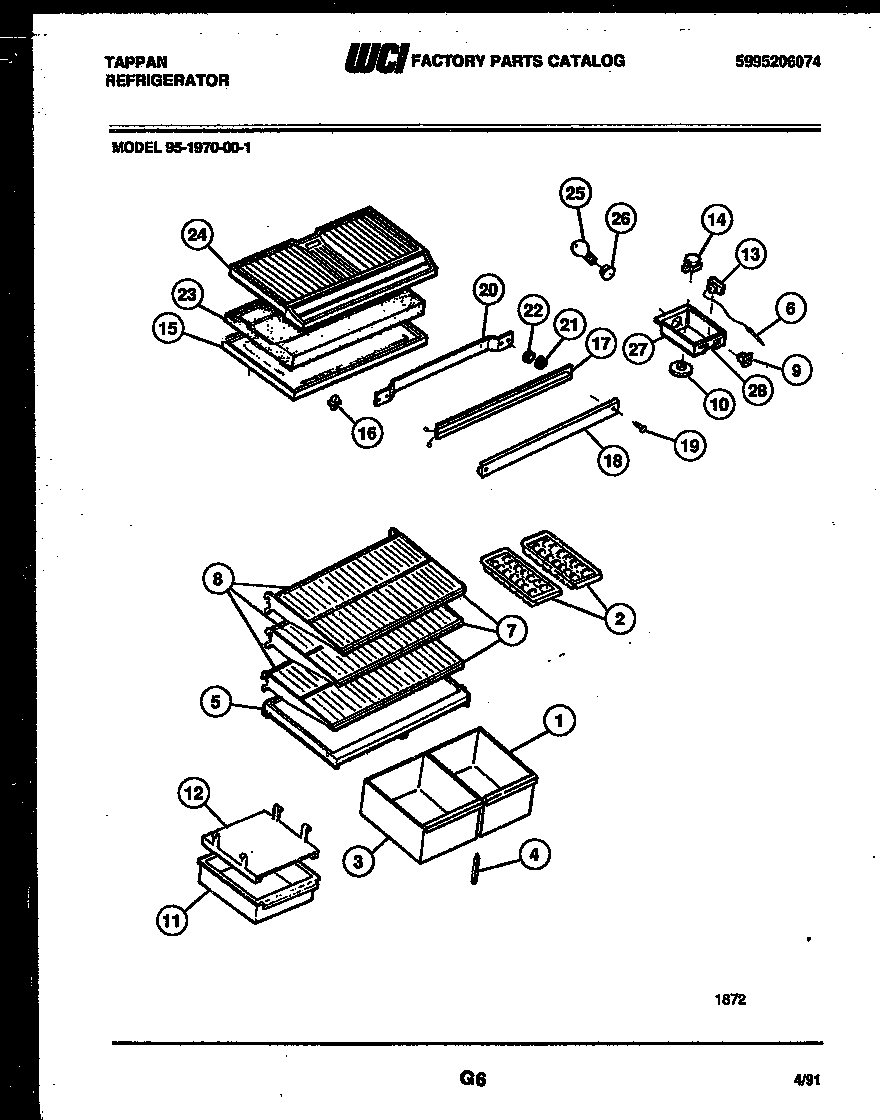 Tappan 49-2848-23-03 console and control parts diagram