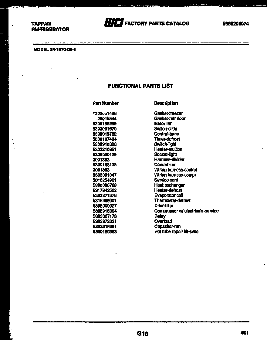 Tappan 49-2848-23-03 burner, igniter and valve diagram