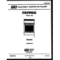 Tappan 30-3981-23-01 cover page diagram