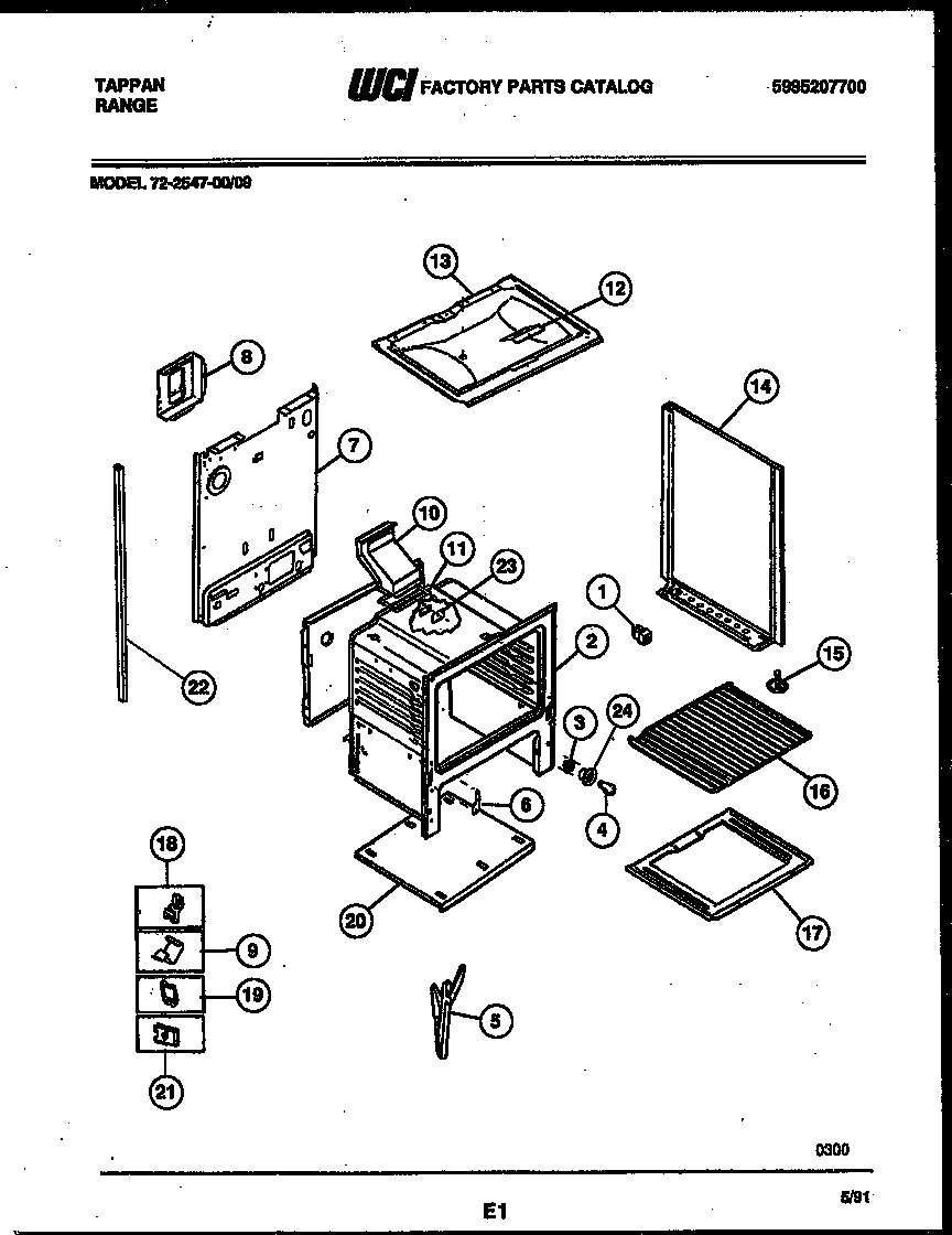 Tappan 72-2547-00-09 lower body parts diagram