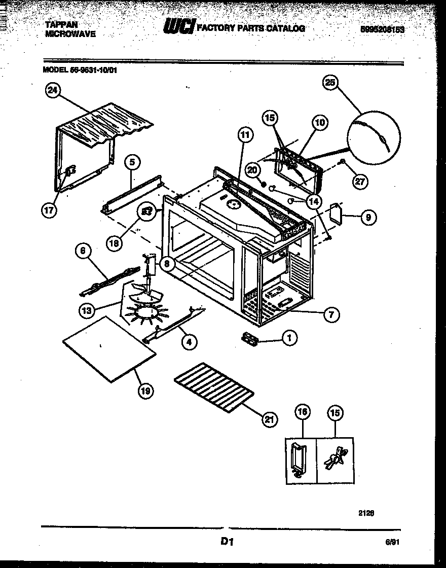 Tappan 56-9631-10-01 wrapper and body parts diagram