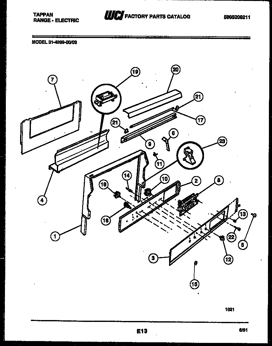 Tappan 31-4989-00-03 backguard diagram