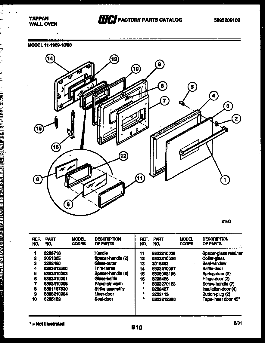 Tappan 11-1969-00-03 door parts diagram