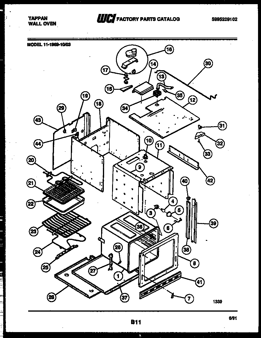 Tappan 11-1969-00-03 body parts diagram