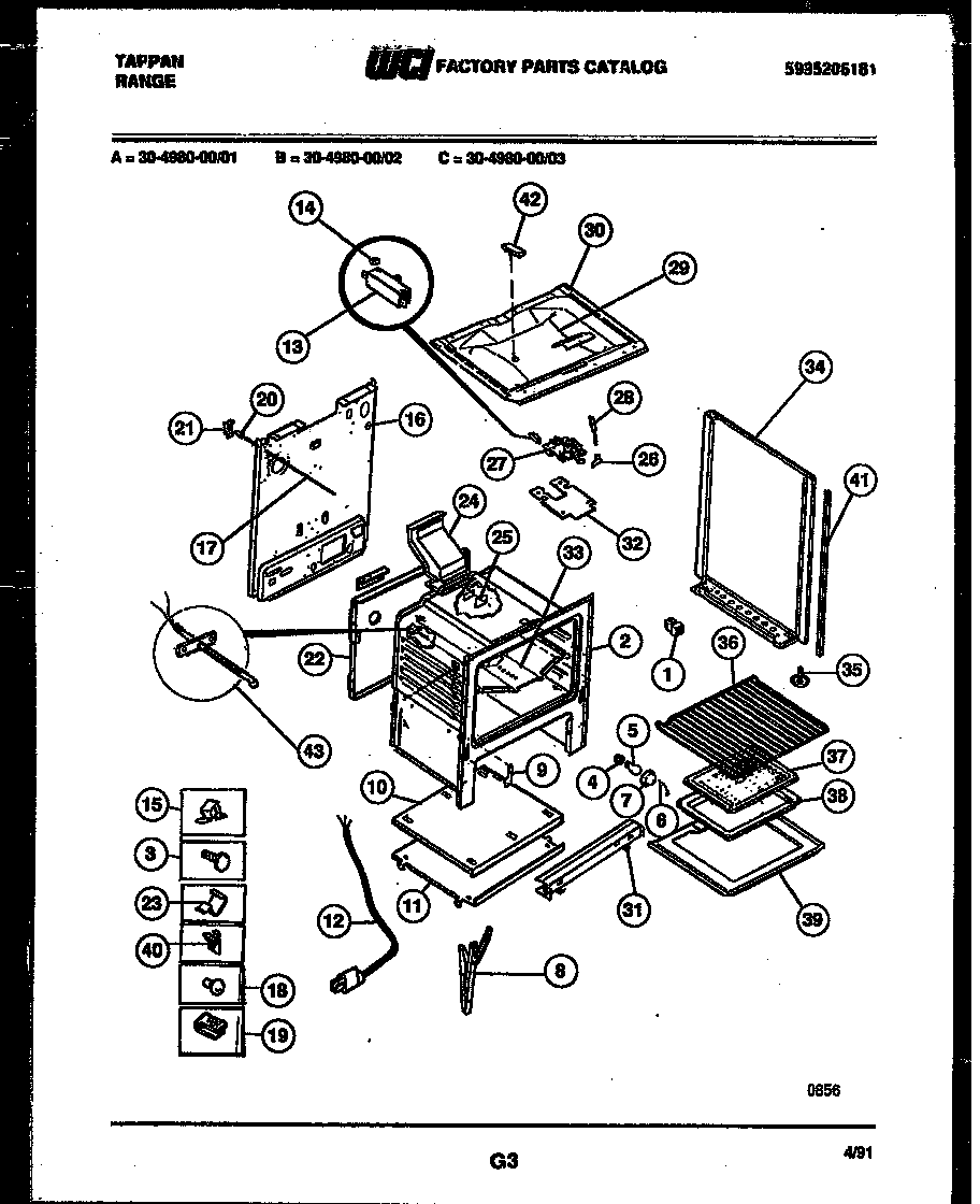 Tappan 30-4980-23-03 body parts diagram