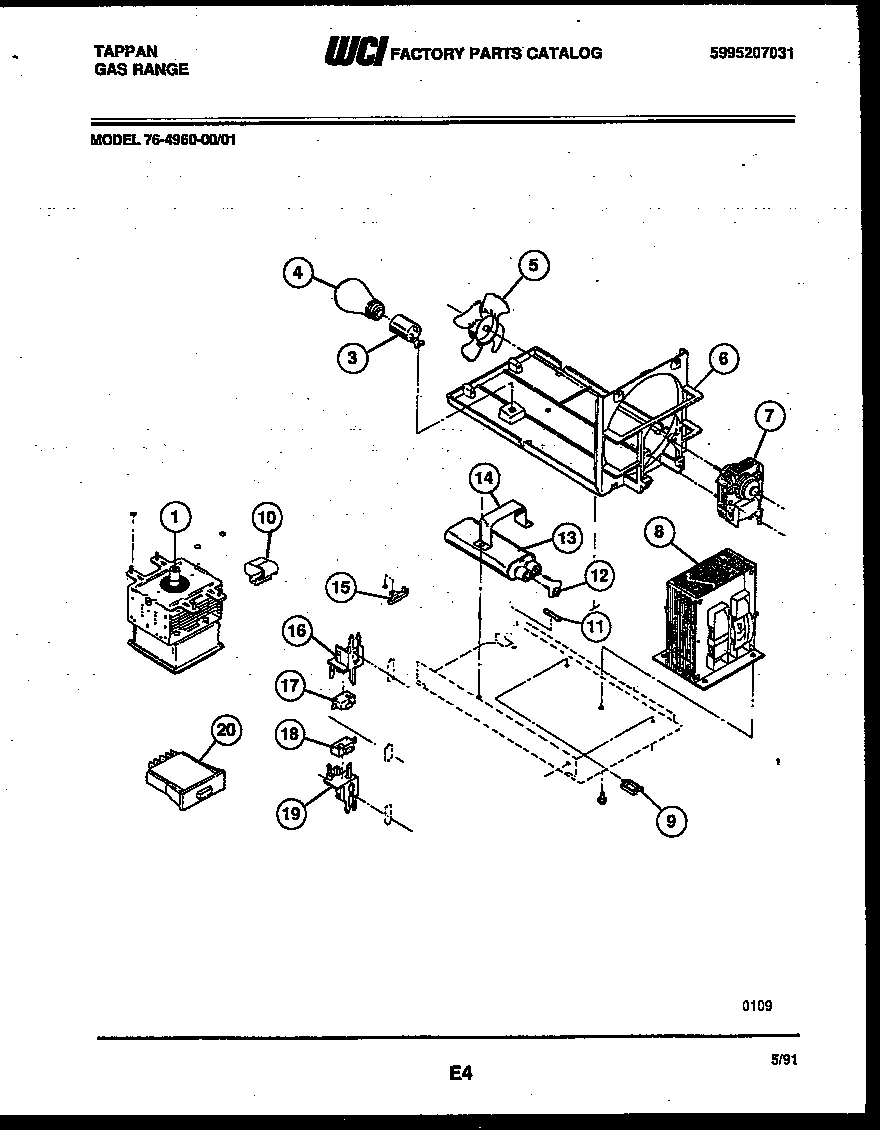 Tappan 76-4960-00-01 power control diagram