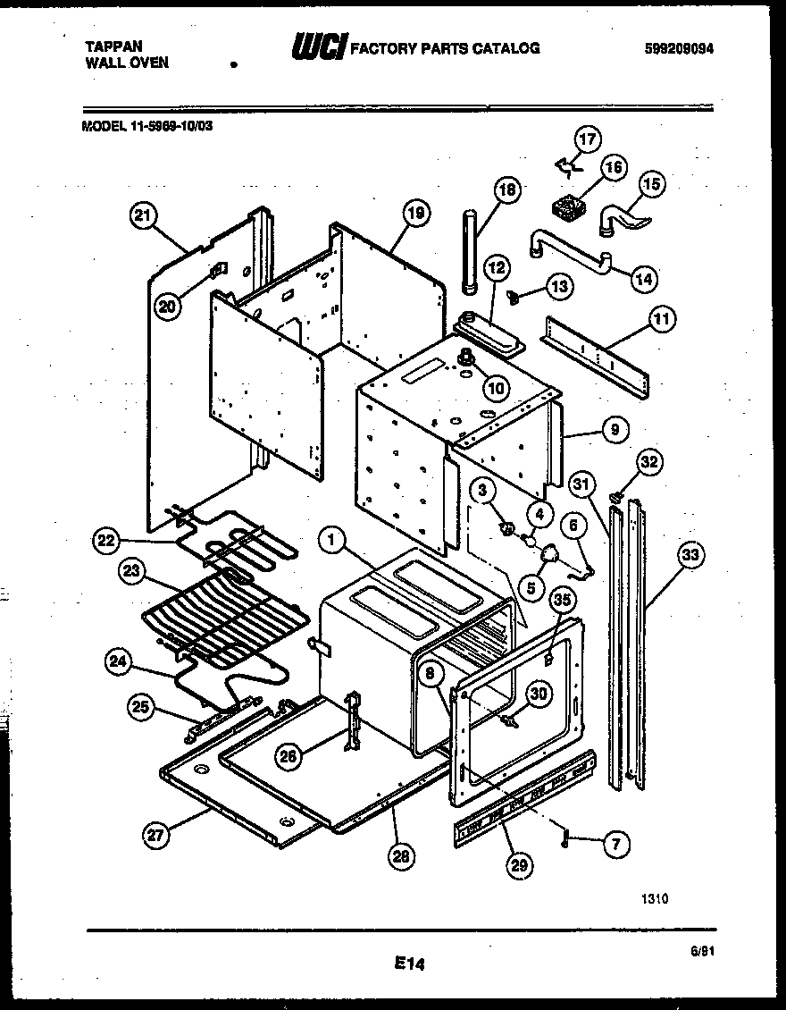 Tappan 11-5969-00-03 body parts diagram