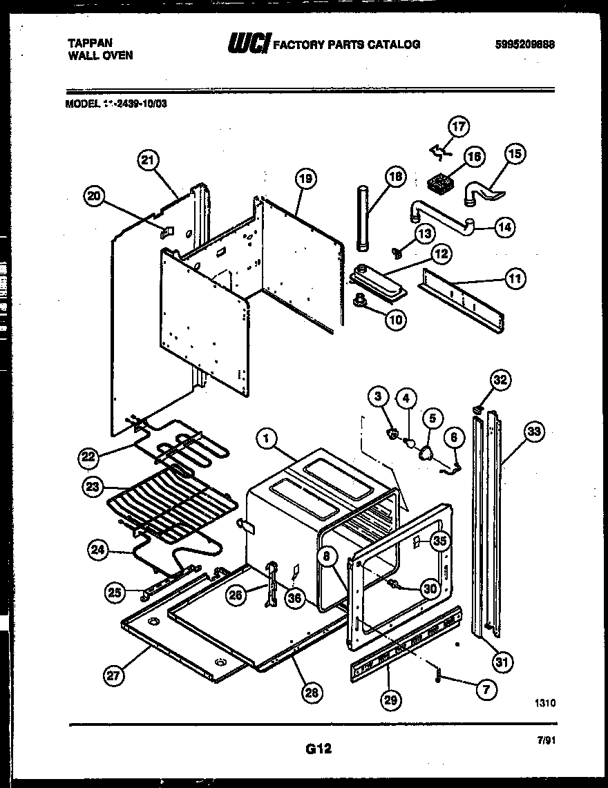 Tappan 11-2439-00-03 body parts diagram