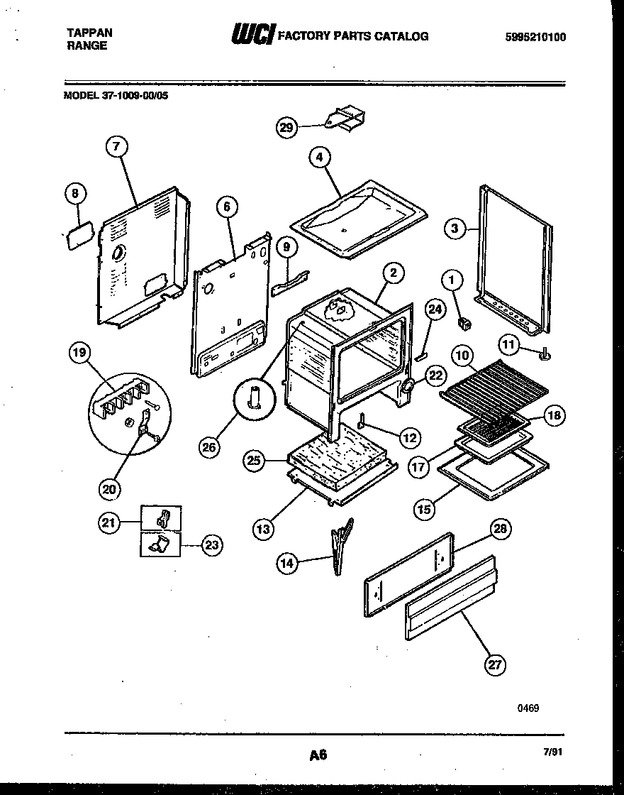 Tappan 37-1009-00-05 body parts diagram