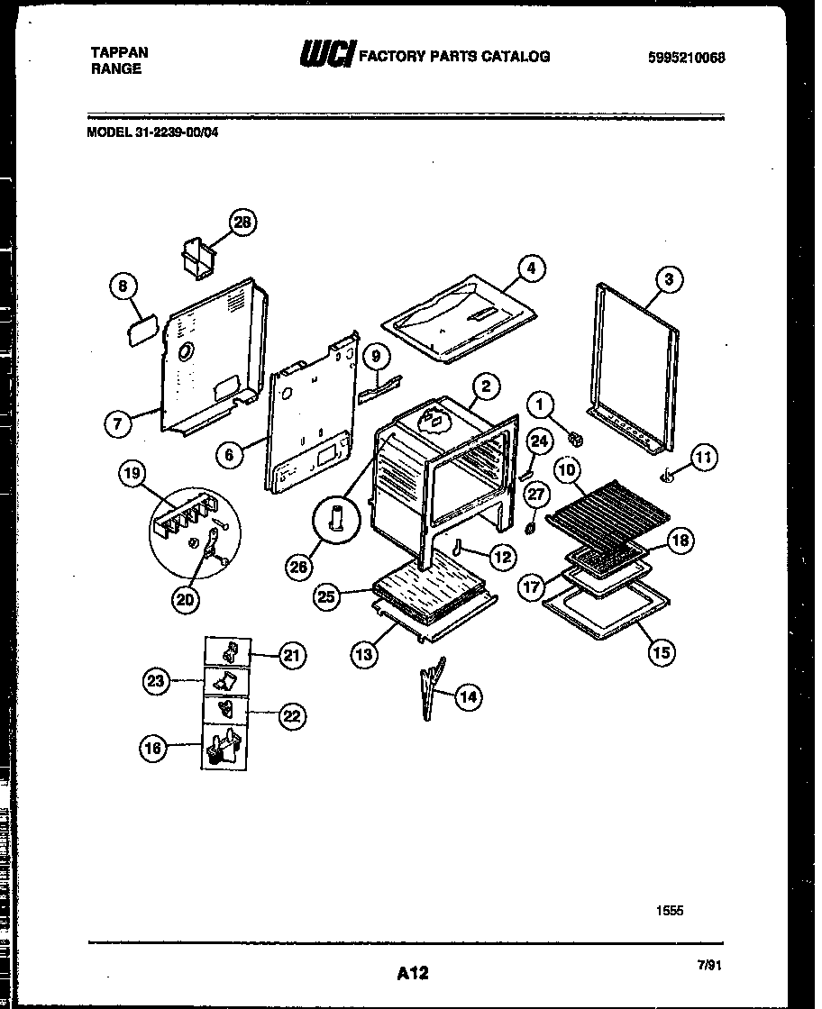 Tappan 31-2239-00-04 body parts diagram