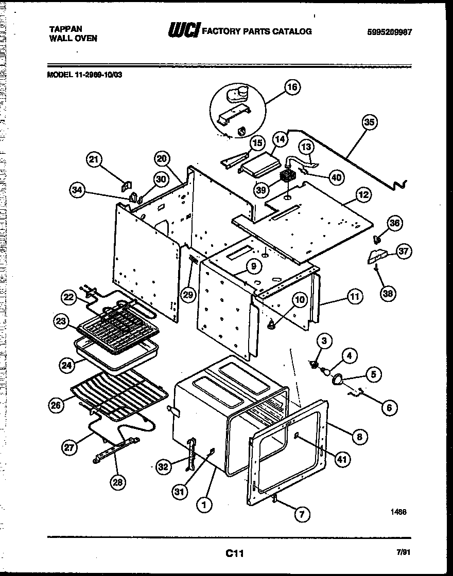 Tappan 11-2969-00-03 body parts diagram