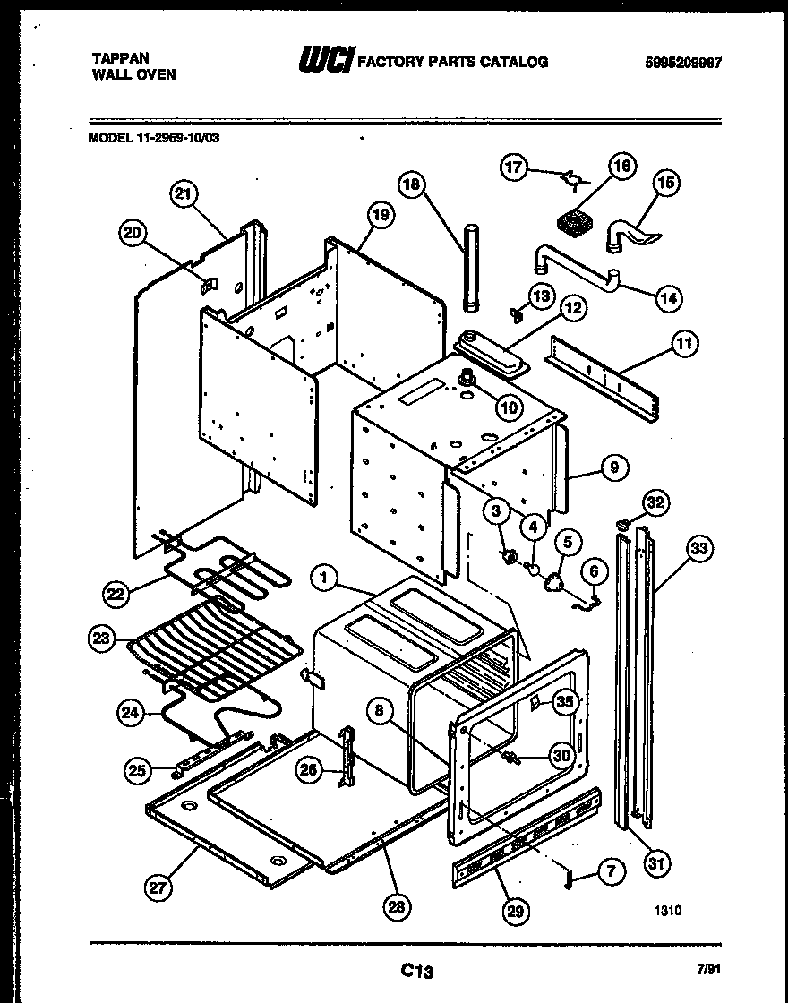 Tappan 11-2969-00-03 body parts diagram