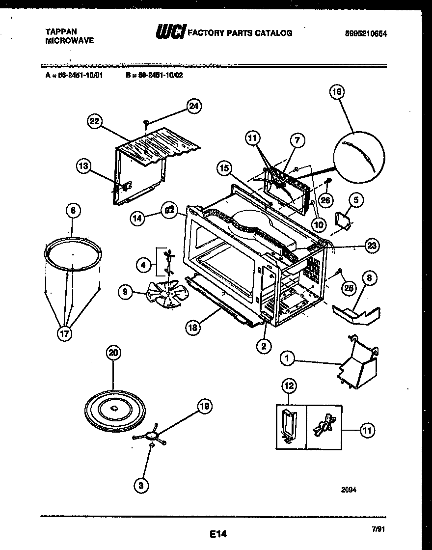Tappan 56-2451-10-02 wrapper and body parts diagram