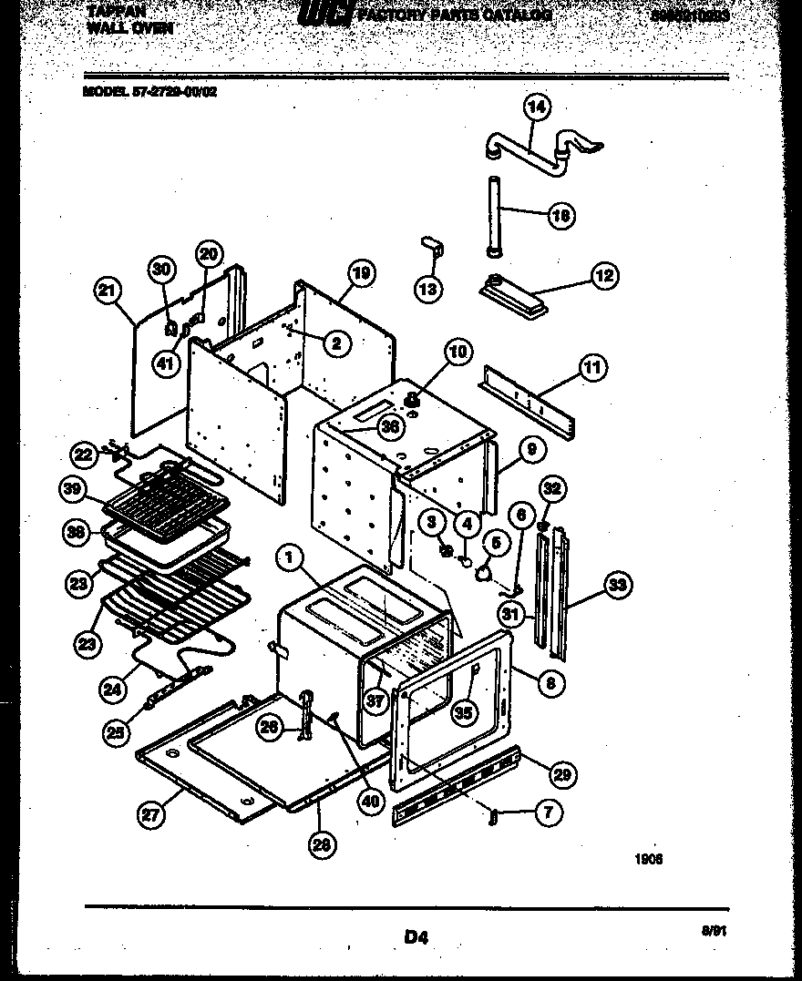 Tappan 57-2729-00-02 lower body parts diagram