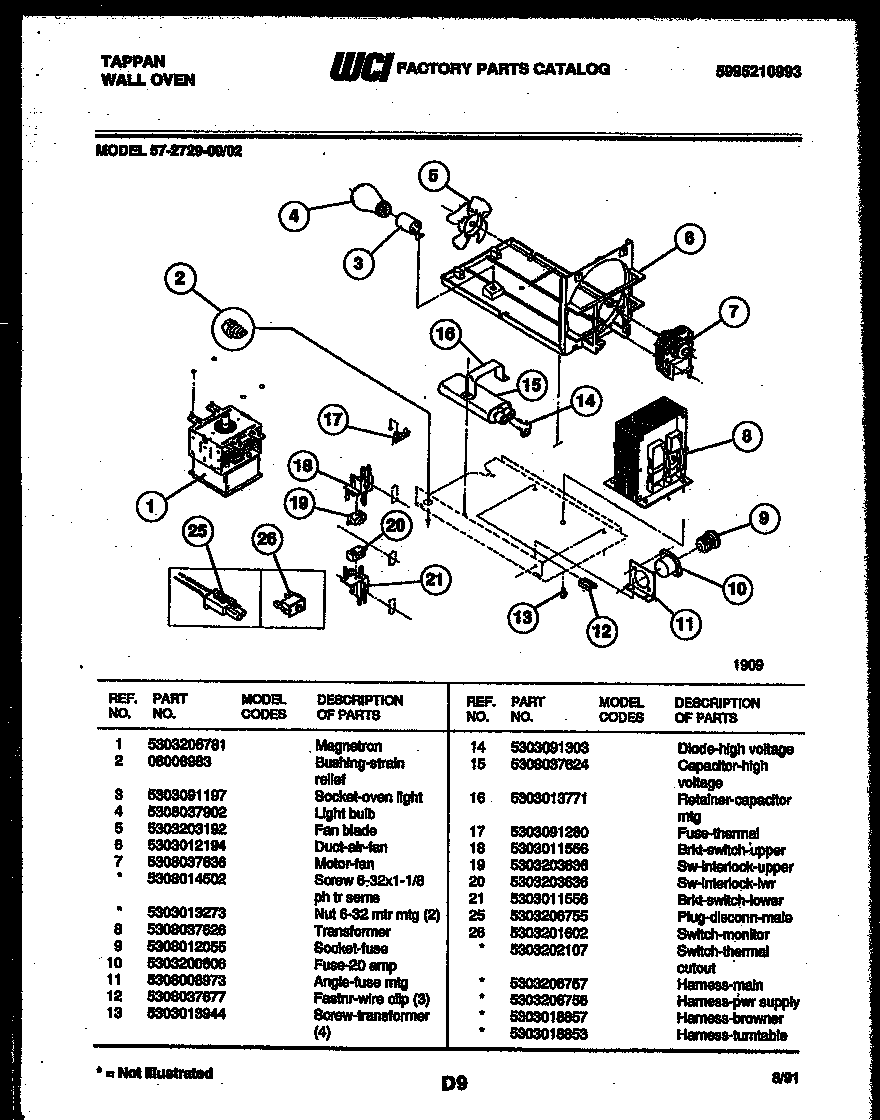 Tappan 57-2729-00-02 power control diagram