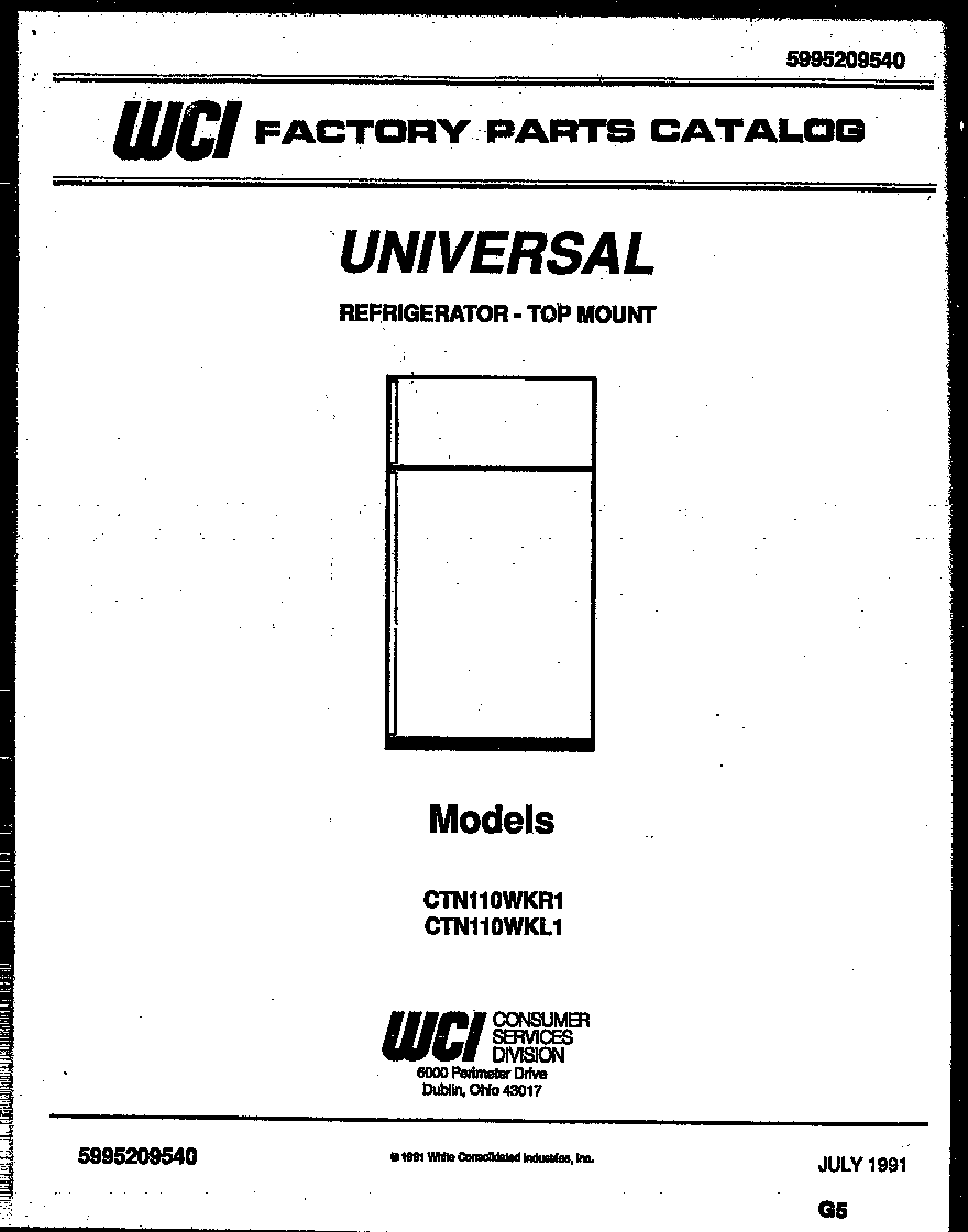Gibson CTN110WKL1 cover diagram