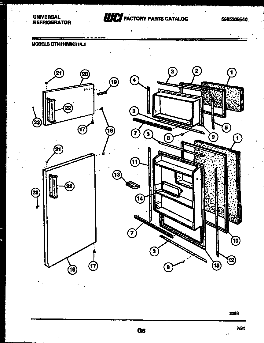 Gibson CTN110WKL1 door parts diagram