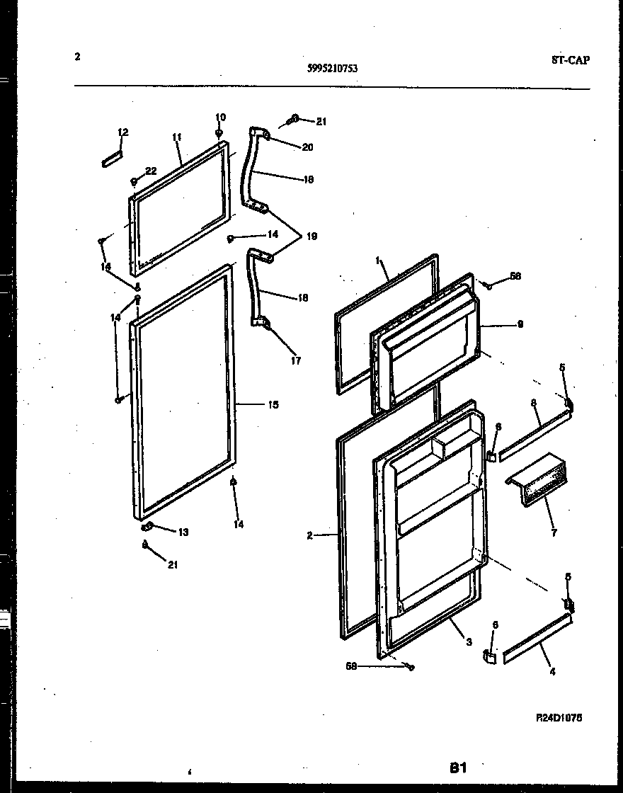 Tappan 95-1971-66-00 door parts diagram