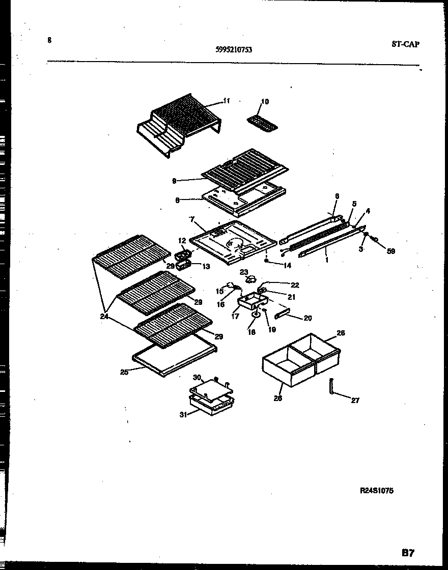 Tappan 95-1971-66-00 shelves and supports diagram