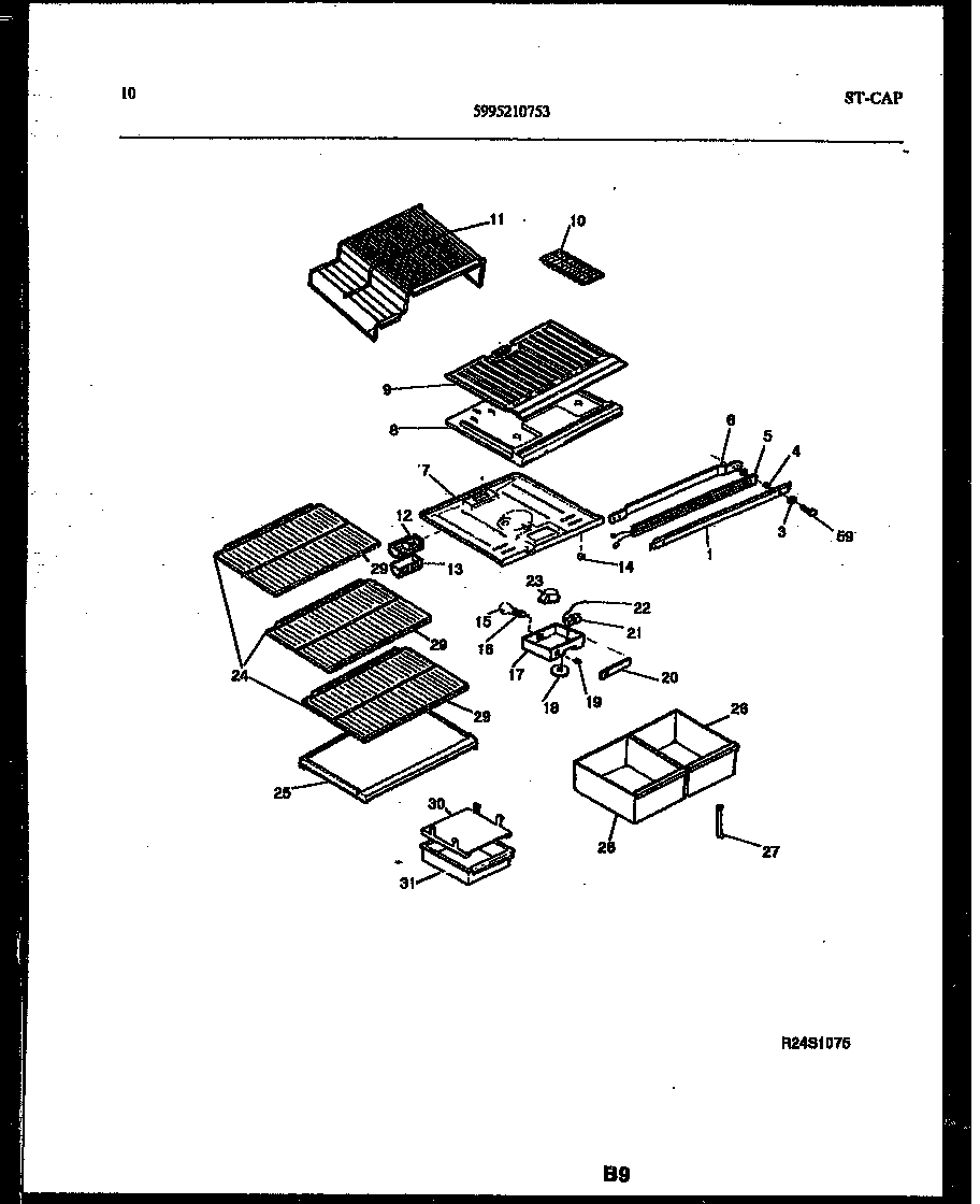 Tappan 95-1971-66-00 shelves and supports diagram