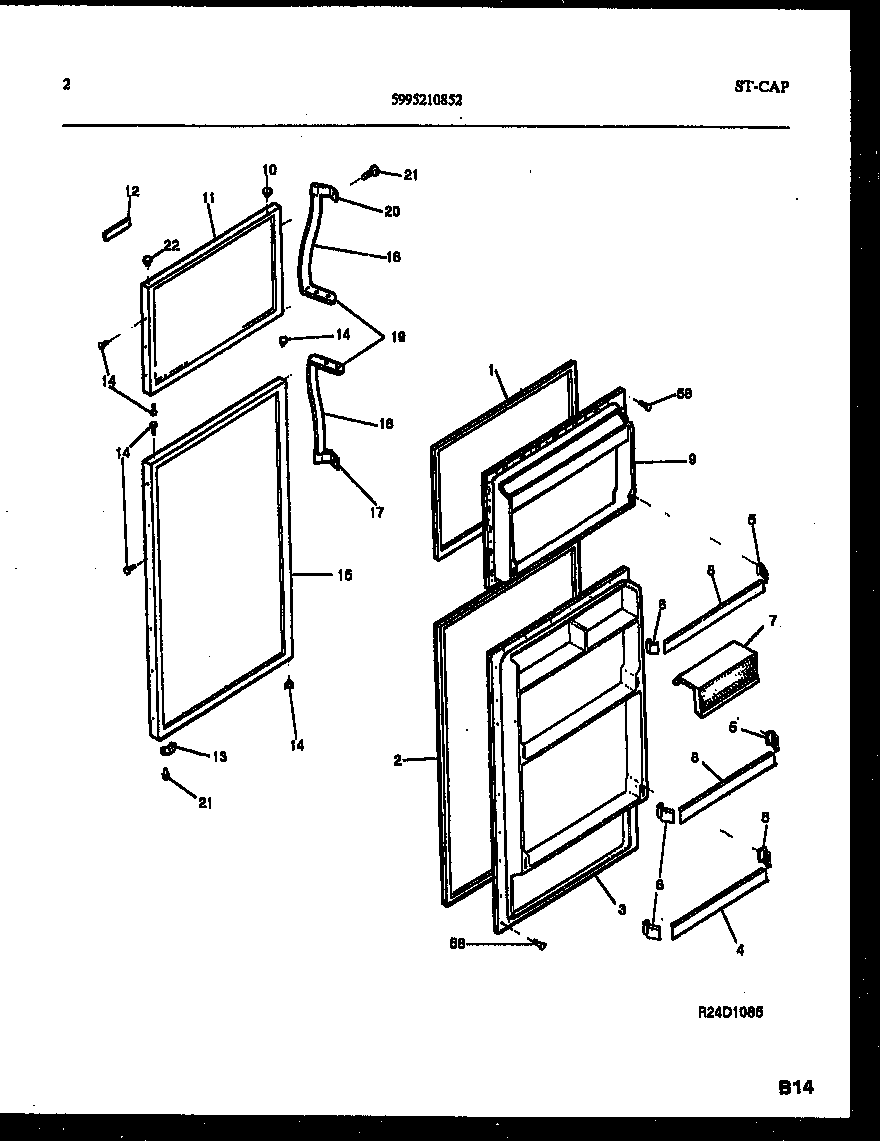 Tappan 95-2181-23-00 door parts diagram